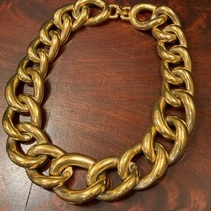 Givenchy runway statement gold choker necklace 17”